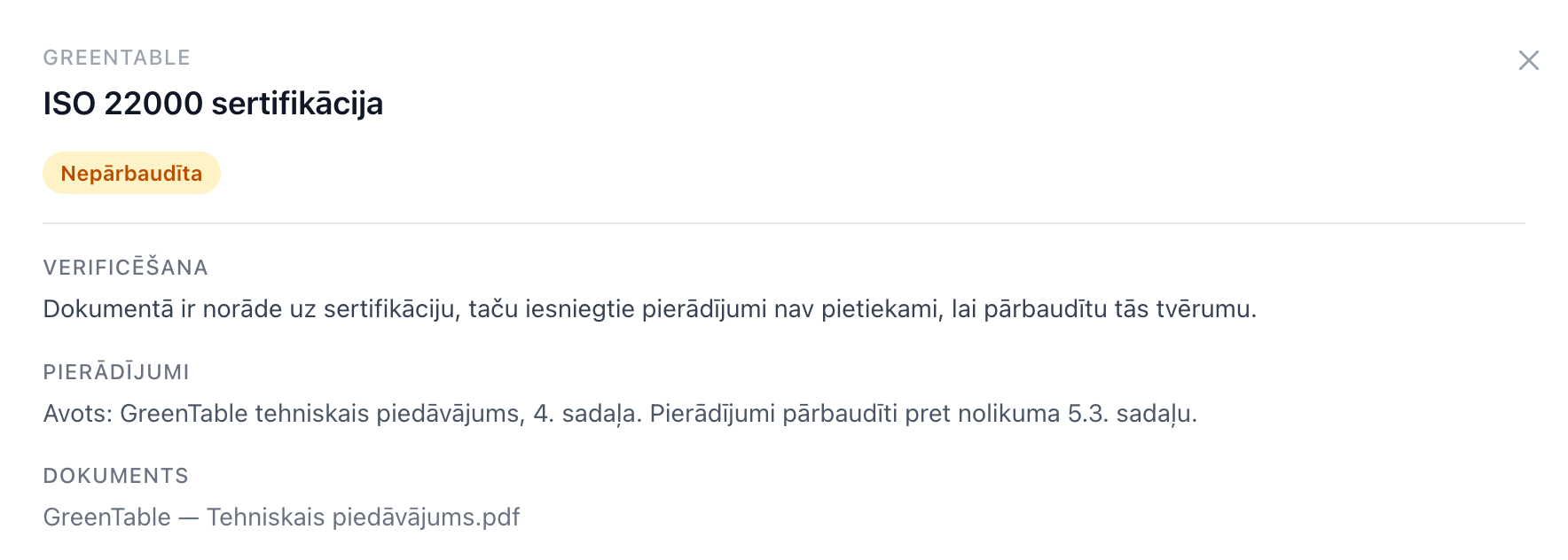Skatiet prasību, statusu un pamatojošos pierādījumus kopā.